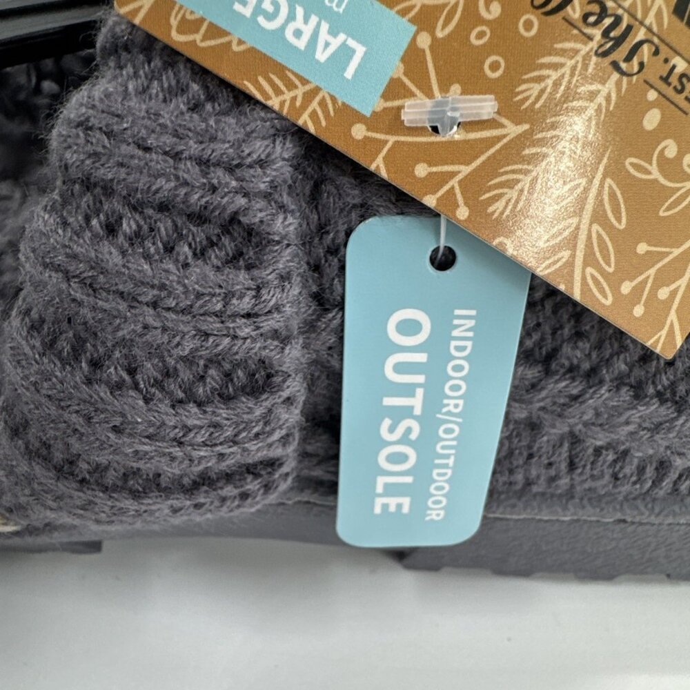 Muk Luks Cozy Slip On Shoes Womens Slippers Large 9-10 Mules Fuzzy Knit NEW - Picture 6 of 10